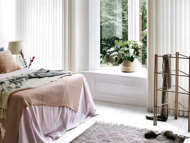 Beige verticale lamellen van gerecyclede PET-stof