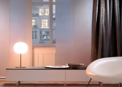 Paneelgordijnen in slaapkamer