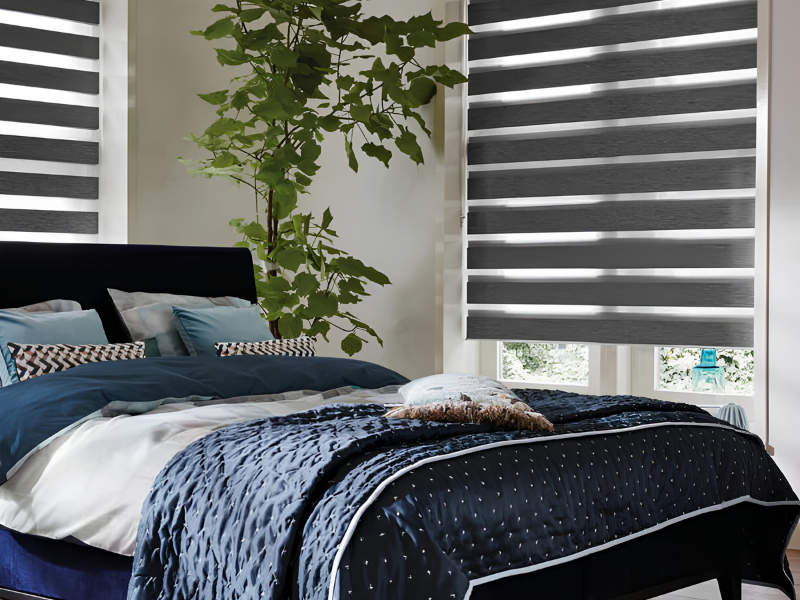 Donkere multishades in slaapkamer