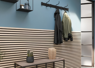 CanDo Decowall Acoustic eiken wandpanelen in hal - AC Mooi Wonen Culemborg