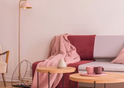 Roze woonkamer met Sigma Spiral Shell binnenverf